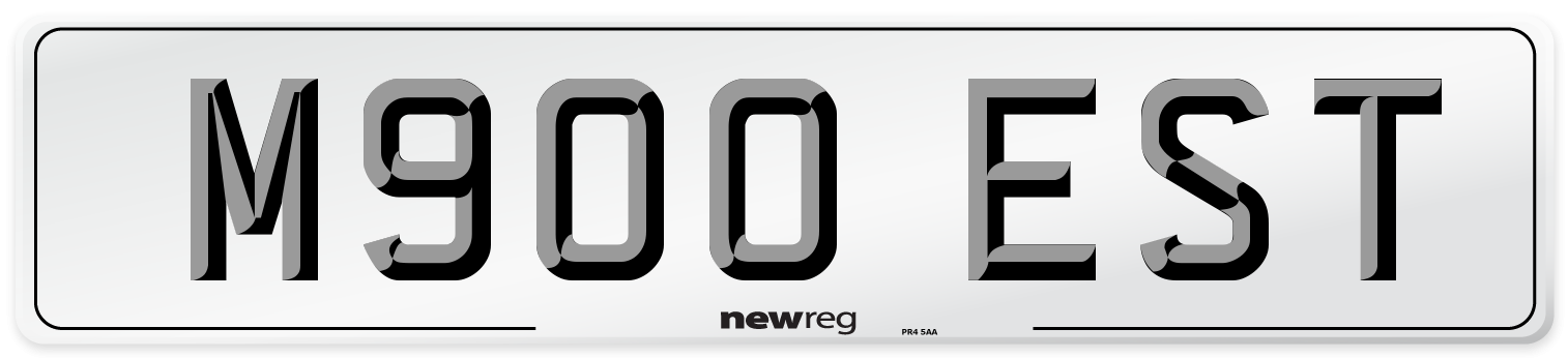 M900 EST Number Plate from New Reg